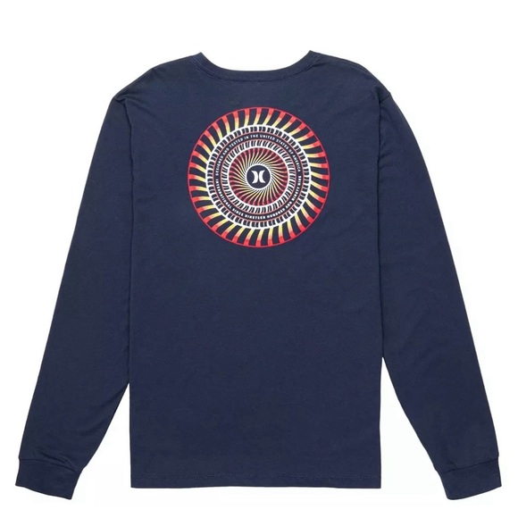Hurley Men’s Everyday Wheel Long Sleeve T-Shirt Midnight Aqua M NEW W Tags. - Picture 3 of 5
